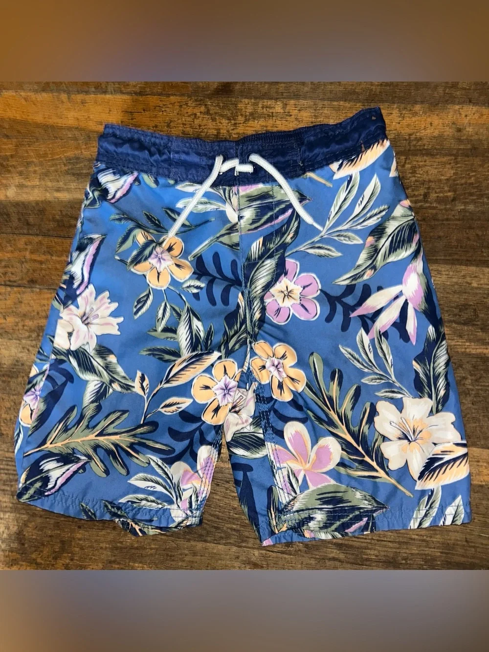 OshKosh B'gosh Blue Tropical Floral Swim Shorts